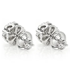 Diamond Earrings Cluster Stud Style 1/2ct 14K Yellow Gold -Outlet Bijou Lush Store diamond earrings cluster stud style 12ct 14k gold backwh