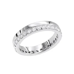 Thin Diamond Eternity Bands 14K White Gold Eternity Ring 0.57ct