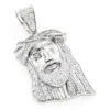 Diamond Jesus Head Pendant 0.75ct 10K White Gold Mini Jesus Face Charm -Outlet Bijou Lush Store diamond jesus head pendant 09ct 10k mini jesus head mainwh