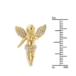 Baby Diamond Little Angel Pendant 14K Yellow Gold 0.25ct Mini Charm -Outlet Bijou Lush Store diamond little angel pendant 14k gold 033ct rulerye