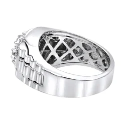 Men's 14K White Gold Rolex Style Diamond Ring 0.45ct -Outlet Bijou Lush Store diamond rings 14k mens rolex style diamond ring 045ct p 6434 backwh