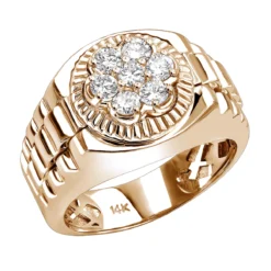 Men's 14K White Gold Rolex Style Diamond Ring 0.45ct -Outlet Bijou Lush Store diamond rings 14k mens rolex style diamond ring 045ct p 6434 ro