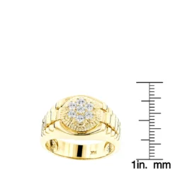 Men's 14K White Gold Rolex Style Diamond Ring 0.45ct -Outlet Bijou Lush Store diamond rings 14k mens rolex style diamond ring 045ct p 6434 rulerye