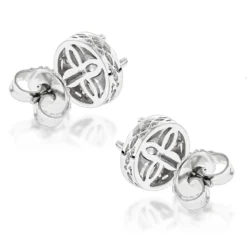 Diamond Studs 14K White Gold Cluster Diamond Stud Earrings .82ct -Outlet Bijou Lush Store diamond studs 14k cluster diamond stud earrings 82ct p 6935 backwh