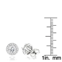 Diamond Studs 14K White Gold Cluster Diamond Stud Earrings .82ct -Outlet Bijou Lush Store diamond studs 14k cluster diamond stud earrings 82ct p 6935 rulerwh