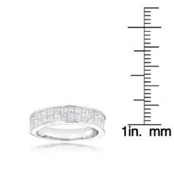 2 Carat Princess Cut Invisible Set Diamond 14K White Gold Wedding Band -Outlet Bijou Lush Store diamond wedding rings 14k diamond wedding band 186 p 7038 rulerwh