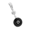 14K White Gold & Diamond Black Evil Eye Pendant 0.10