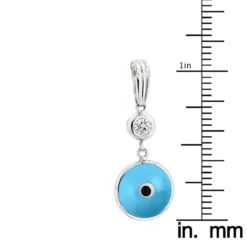 14K White Gold & Diamond Light Blue Evil Eye Pendant 0.10ct -Outlet Bijou Lush Store evil eye jewelry 14k diamond evil eye pendant blue 10 p 6231 rulerwh