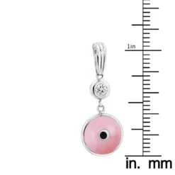 14K White Gold & Diamond Evil Eye Pendant Pink 0.10 -Outlet Bijou Lush Store evil eye jewelry 14k diamond evil eye pendant pink 010 p 6228 rulerwh