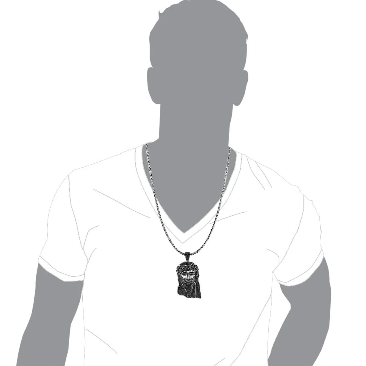 Genuine Black Diamond Jesus Pendant Sterling Silver Jesus Head Piece 12ct 5 Genuine Black Diamond Jesus Pendant Sterling Silver Jesus Head Piece 12ct - Image 3