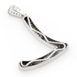 Gold Diamond Initial Pendant 2ct 10K White Gold Any Letter 10 Gold Diamond Initial Pendant 2ct 10K White Gold Any Letter -Outlet Bijou Lush Store gold diamond initial pendant 2ct 10k any letter backwh