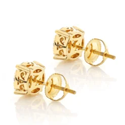 Gold Round Diamond Cluster Earrings 1.3ct 14K White Gold -Outlet Bijou Lush Store gold round diamond cluster earrings 13ctct 14k gold backye