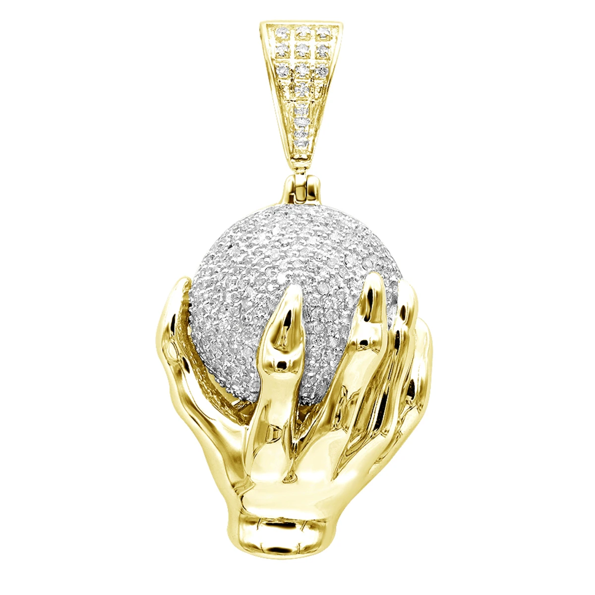Gold The World Is Mine Diamond Pendant For Men Dragon Claw Holding A Ball 4 Gold The World Is Mine Diamond Pendant For Men Dragon Claw Holding A Ball - Image 2