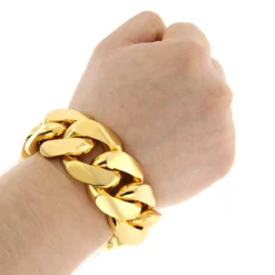 Half Kilo Solid 10K Yellow Gold Miami Cuban Link Gold Bracelet Solid -Outlet Bijou Lush Store half kilo miami cuban link gold bracelet solid 10k 3