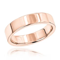 Heavy 5mm Wide Comfort Fit Wedding Ring For Men & Women 14K White Gold Flat Band -Outlet Bijou Lush Store heavy 5mm wide comfort fit wedding ring for men women 14k gold flat band 000500 ro