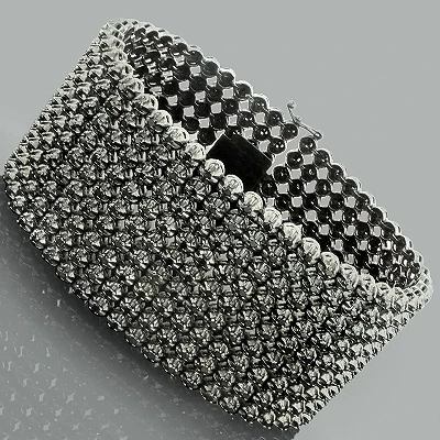 Hip Hop 10K Black Gold Custom 9 Row Black Diamond Bracelet 3 Hip Hop 10K Black Gold Custom 9 Row Black Diamond Bracelet