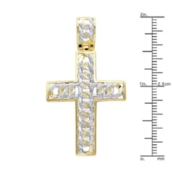 Hip Hop 10K Yellow Gold Cuban Link Chain Diamond Cross Pendant For Men 13 Hip Hop 10K Yellow Gold Cuban Link Chain Diamond Cross Pendant For Men -Outlet Bijou Lush Store hip hop jewelry 10k gold cuban link chain diamond cross pendant for men rulerye