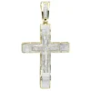 Hip Hop 10K Yellow Gold Large Diamond Double Cross Pendant For Men 0.4ct -Outlet Bijou Lush Store hip hop jewelry 10k gold large diamond double cross pendant for men 0 4ct mainye