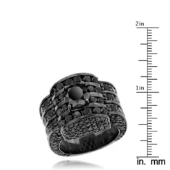 Hip Hop 14K Gold Men's Black Diamond Ring 20ctw -Outlet Bijou Lush Store hip hop jewelry 14k gold mens black diamond ring 20ctw ruler