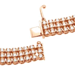 Hip Hop 3 Row Diamond Tennis Chain 14K White Gold Men's Necklace 30 Carats -Outlet Bijou Lush Store hip hop jewelry 3 row diamond tennis chain 14k gold mens necklace 30 carats backro