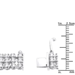 Hip Hop 3 Row Diamond Tennis Chain 14K White Gold Men's Necklace 30 Carats -Outlet Bijou Lush Store hip hop jewelry 3 row diamond tennis chain 14k gold mens necklace 30 carats rulerwh