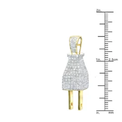 Hip Hop 10K Yellow Gold 3D Real Gold And Diamond Power Plug Pendant For Men -Outlet Bijou Lush Store hip hop jewelry 3d real gold and diamond power plug pendant for men 10k rulerye