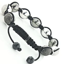 Hip Hop Beaded Disco Ball Bracelet W White Black Diamonds 5ct -Outlet Bijou Lush Store hip hop jewelry beaded disco ball bracelet w white black diamonds 5ct p 45507back