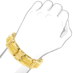 Hip Hop Men's Yellow Diamond Bracelet In Sterling Silver & Gold Plated -Outlet Bijou Lush Store hip hop jewelry mens yellow diamond bracelet in sterling silver gold plated bod