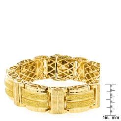 Hip Hop Men's Yellow Diamond Bracelet In Sterling Silver & Gold Plated -Outlet Bijou Lush Store hip hop jewelry mens yellow diamond bracelet in sterling silver gold plated ruler