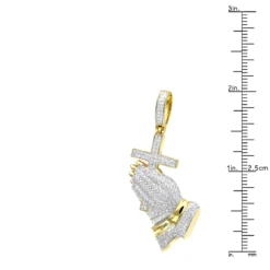 Hip Hop 10K Yellow Gold Praying Hands And Cross Diamond Pendant For Men 13 Hip Hop 10K Yellow Gold Praying Hands And Cross Diamond Pendant For Men -Outlet Bijou Lush Store hip hop jewelry praying hands and cross diamond pendant for men 10k gold rulerye
