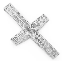 Hip Hop Silver Diamond Cross Pendant For Men 6.94ct Large -Outlet Bijou Lush Store hip hop jewelry silver diamond cross pendant 694ct large p 44818 backwh