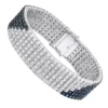 Hip Hop White Blue Diamond Bracelet For Men 1.23ct Silver -Outlet Bijou Lush Store hip hop jewelry white blue diamond bracelet for men 123ct silver wh