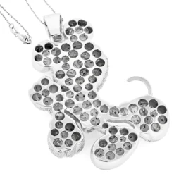 Huge 10K White Gold Diamond Mickey Mouse Pendant 4ct -Outlet Bijou Lush Store huge 10k diamond mickey mouse pendant 4ct p 44281 backwh