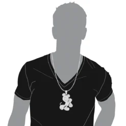 Huge 10K White Gold Diamond Mickey Mouse Pendant 4ct -Outlet Bijou Lush Store huge 10k diamond mickey mouse pendant 4ct p 44281 bodwh