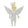Iced Out Crowned Angel Pendant With Diamonds 10K Yellow Gold 1.5ct -Outlet Bijou Lush Store iced out crowned angel pendant with diamonds in 10k gold 164ct mainye