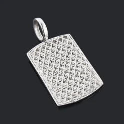 Iced Out Diamond Dog Tag Pendant 1.99ct Sterling Silver -Outlet Bijou Lush Store iced out diamond dog tag pendant 199ct sterling silver p 49510back