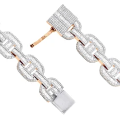 Iced Out Men's Diamond Bracelet 10K Yellow Gold 10 Carats Round Baguette Diamonds -Outlet Bijou Lush Store iced out mens diamond bracelet 10k gold 10 carats round baguette diamonds 407171 clasp rose