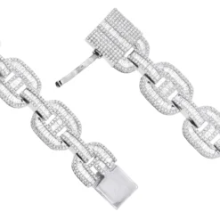 Iced Out Men's Diamond Bracelet 10K Yellow Gold 10 Carats Round Baguette Diamonds -Outlet Bijou Lush Store iced out mens diamond bracelet 10k gold 10 carats round baguette diamonds 407171 clasp white