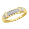 Inexpensive Men's Diamond Wedding Band 0.18ct 10K Yellow Gold
