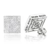 Invisible Set Princess Cut Diamond Stud Earrings 3.05ct 14K White Gold -Outlet Bijou Lush Store invisible set princess cut diamond stud earrings 305ct 14k gold wh