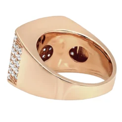 14K Yellow Gold Men's Diamond Ring 2.5 Carat Wide Band By LUXURMAN -Outlet Bijou Lush Store jewelry 14k gold mens diamond ring 25 carat wide band by luxurman backro