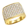 14K Yellow Gold Men's Diamond Ring 2.5 Carat Wide Band By LUXURMAN