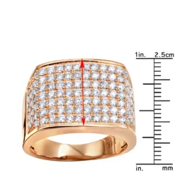 14K Yellow Gold Men's Diamond Ring 2.5 Carat Wide Band By LUXURMAN -Outlet Bijou Lush Store jewelry 14k gold mens diamond ring 25 carat wide band by luxurman rulerro 1