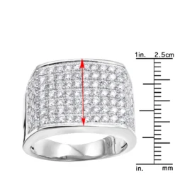 14K Yellow Gold Men's Diamond Ring 2.5 Carat Wide Band By LUXURMAN -Outlet Bijou Lush Store jewelry 14k gold mens diamond ring 25 carat wide band by luxurman rulerwh 1