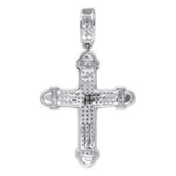 14K White Gold Real Diamond Cross Pendant For Men & Women 0.35ct Bottony Trefly 13 14K White Gold Real Diamond Cross Pendant For Men & Women 0.35ct Bottony Trefly -Outlet Bijou Lush Store jewelry 14k gold real diamond cross pendant for men women 035ct bottony trefly backwh