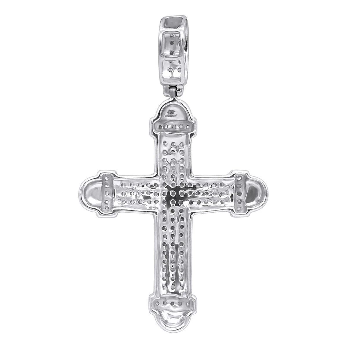 14K White Gold Real Diamond Cross Pendant For Men & Women 0.35ct Bottony Trefly 6 14K White Gold Real Diamond Cross Pendant For Men & Women 0.35ct Bottony Trefly - Image 4