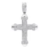 14K White Gold Real Diamond Cross Pendant For Men & Women 0.35ct Bottony Trefly -Outlet Bijou Lush Store jewelry 14k gold real diamond cross pendant for men women 035ct bottony trefly mainwh