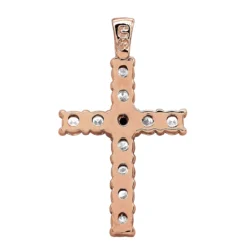 14K White Gold White And Black Diamond Cross Pendant For Men & Women 1.33ct -Outlet Bijou Lush Store jewelry 14k gold white and black diamond cross pendant for men women 133ct backro