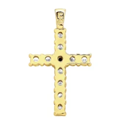 14K White Gold White And Black Diamond Cross Pendant For Men & Women 1.33ct -Outlet Bijou Lush Store jewelry 14k gold white and black diamond cross pendant for men women 133ct backye