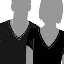 14K White Gold White And Black Diamond Cross Pendant For Men & Women 1.33ct -Outlet Bijou Lush Store jewelry 14k gold white and black diamond cross pendant for men women 133ct bodwh